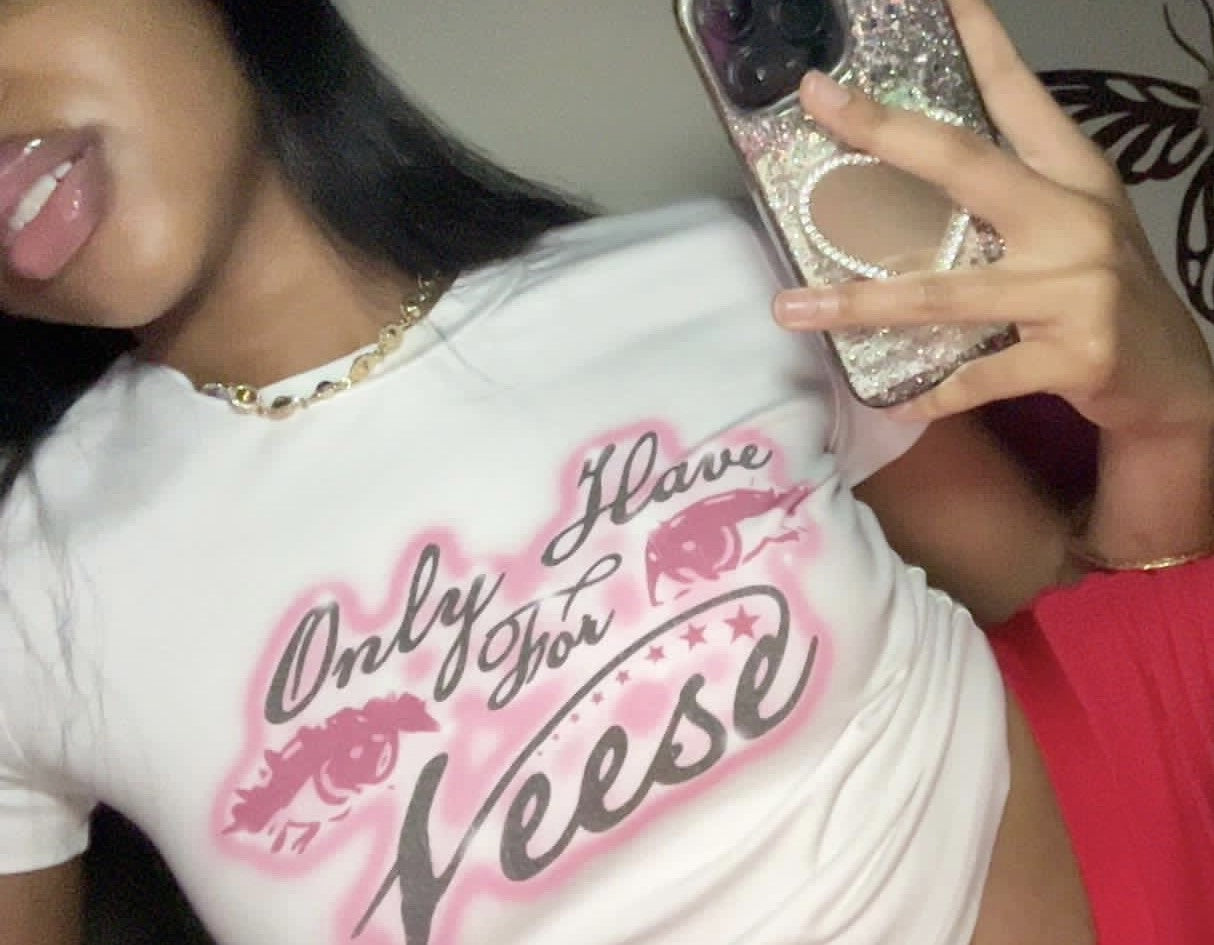 Only Have Eyes Baby Tee (White)